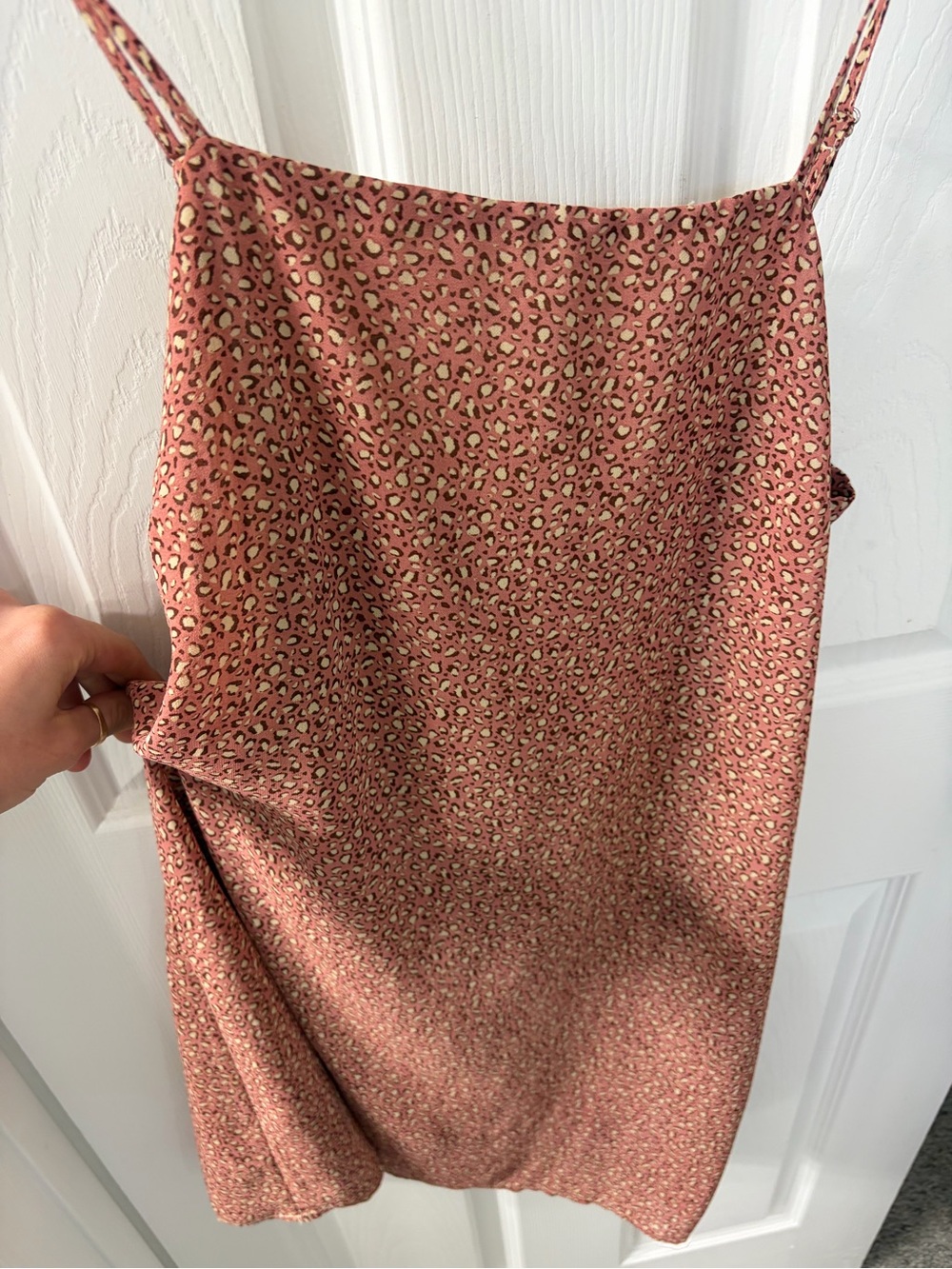 Hem & Thread Rose Micro Leopard Slip Dress